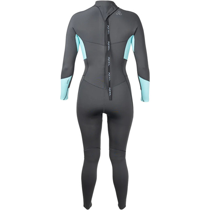 2024 Xcel Mujer Axis 4/3mm Back Zip Neopreno WN43AXG0G - Graphite / Glacier Blue